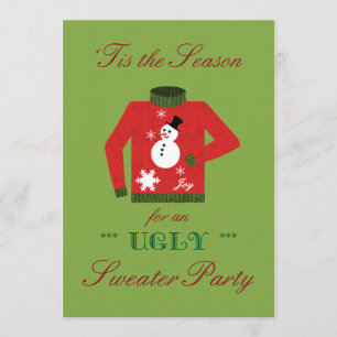 Ugly Sweater Christmas Party with Snowman Sweat Invitation