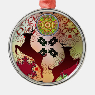 Ugly Sweater Christmas Reindeer Design Metal Tree Decoration
