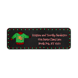 Ugly Sweater Christmas Return Address Label