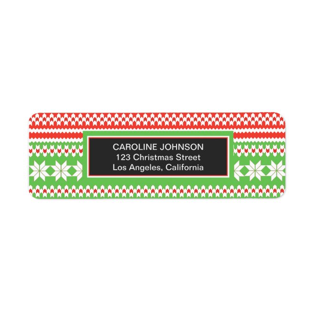 Ugly Sweater Christmas Return Address Labels (Front)