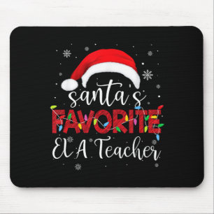 Ugly Sweater Christmas Santa's Favorite Ela Teache Mouse Pad