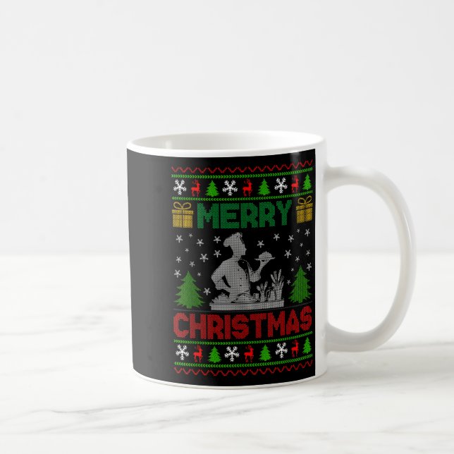 Ugly Sweater Christmas Tree Chef Cooking Job Pride Coffee Mug (Right)