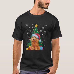 Ugly Sweater Christmas Tree Light Goldendoodle Dog