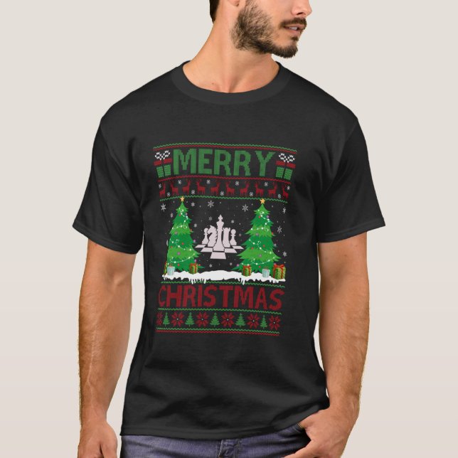 Ugly Sweater Christmas Tree Lighting Chess Ugly Xm (Front)