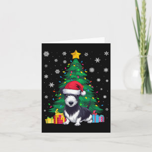 Ugly Sweater Christmas Tree Lights Rat Terrier Dog Card