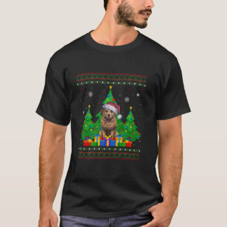 Ugly Sweater Christmas Tree Santa Hat Briard Dog X