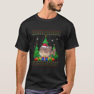 Ugly Sweater Christmas Tree Santa Hat Puffer Fish