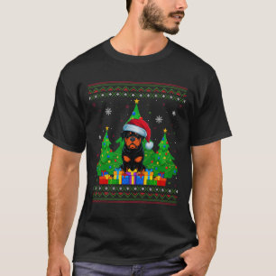 Ugly Sweater Christmas Tree Santa Hat Rottweiler D
