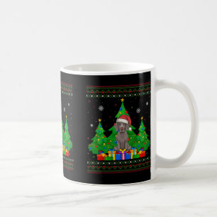 Ugly Sweater Christmas Tree Santa Hat Whippet Dog Coffee Mug