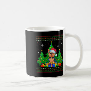 Ugly Sweater Christmas Tree Santa Hat Yorkie Dog X Coffee Mug