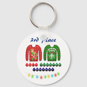Ugly Sweater Contest 3rd Place Winner Award Prize Key Ring