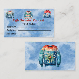Ugly Sweater Contest Voting Cards