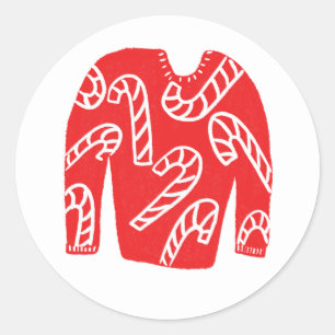 Ugly Sweater CUSTOM Holiday Christmas  Classic Round Sticker