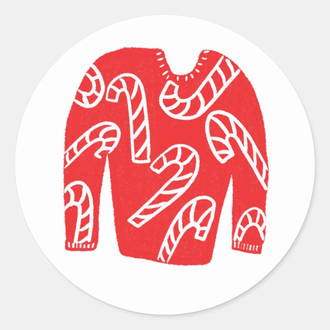 Ugly Sweater CUSTOM Holiday Christmas  Classic Round Sticker (Front)