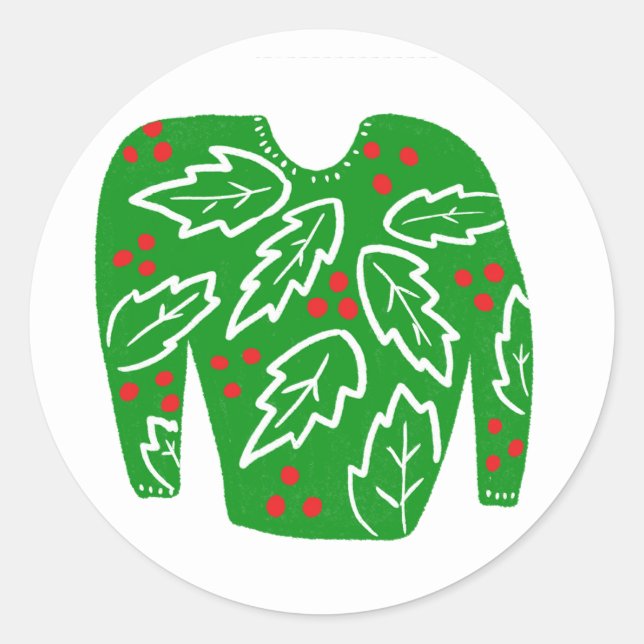 Ugly Sweater CUSTOM Holiday Christmas  Classic Round Sticker (Front)