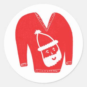 Ugly Sweater CUSTOM Holiday Christmas  Classic Round Sticker