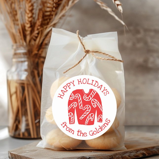 Ugly Sweater CUSTOM Holiday Christmas  Classic Round Sticker (Ugly Sweater CUSTOM Holiday Christmas Classic Round Sticker
)