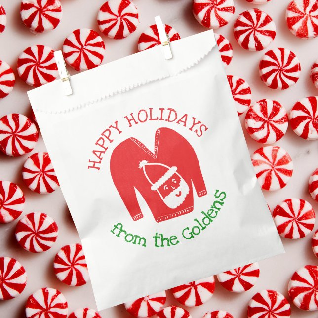 Ugly Sweater CUSTOM Holiday Christmas Gift  Favour Bag (Ugly Sweater Santa CUSTOM Holiday Christmas Gift Favor Bag
)