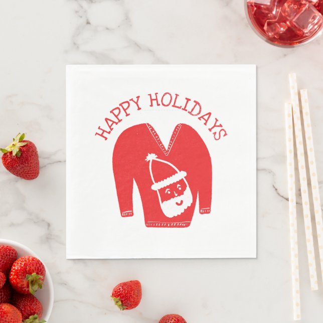 Ugly Sweater CUSTOM Holiday Christmas  Napkin (Insitu)