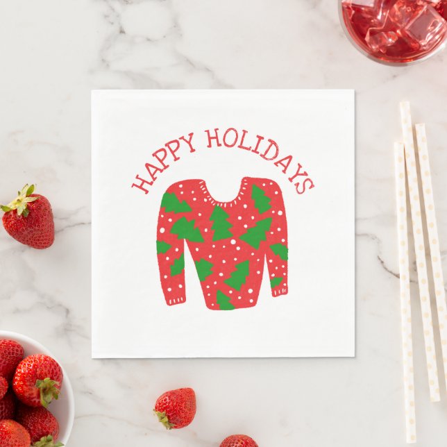 Ugly Sweater CUSTOM Holiday Christmas  Napkin (Insitu)