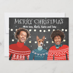 Ugly Sweater Family Christmas Card ,Funny Christma