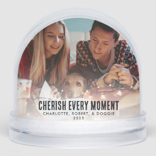 Ugly Sweater Family Photo with Dog Christmas Snowglobe