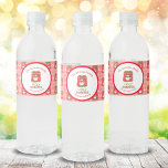 Ugly Sweater Funny Reindeer Christmas Party Water Bottle Label<br><div class="desc">This unique, whimsical Christmas Ugly Sweater party water labels was crafted with a touch of humour and charm. Featuring a hand-illustrated design, the reverse showcases a festive pattern adorned with Santa's reindeer, soft snowflakes, and Christmas trees, all rendered in a cosy, fleece-like texture. Add these water bottles to your party...</div>