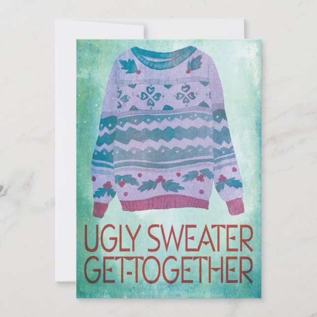 Ugly Sweater Get Together Holiday Party Invitation (Front)