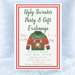 Ugly Sweater & Gift Exchange Christmas Funny Invitation