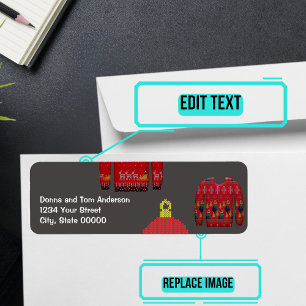 Ugly Sweater Holiday Party Invitation Label Return Address Label
