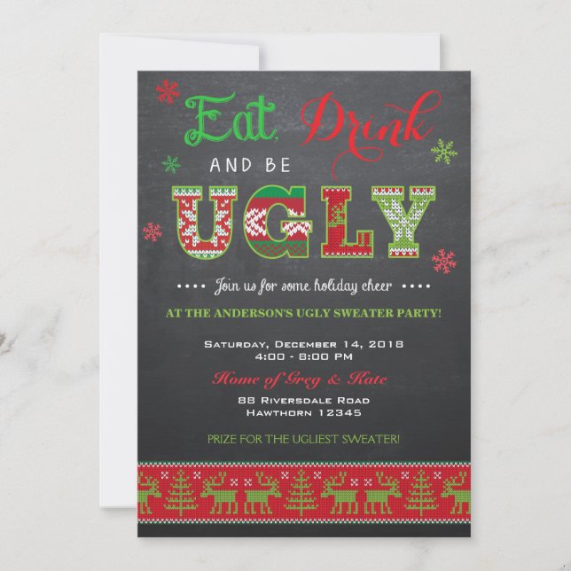 Ugly Sweater Invitation / Ugly Sweater Invite (Front)