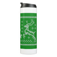 Ugly sweater jingle bells Christmas deers green 