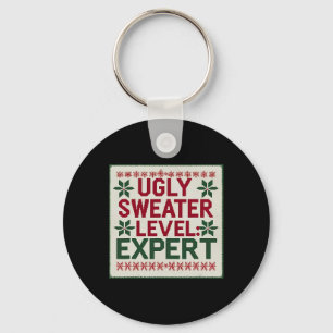 Ugly Sweater Level Expert Funny Christmas Sweaters Key Ring