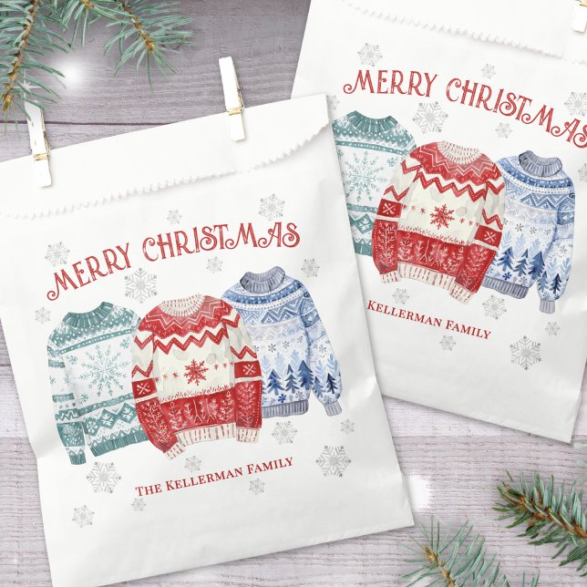 Ugly Sweater Merry Christmas Party Favour Bag (Ugly Sweater Merry Christmas Party Favor Bag )