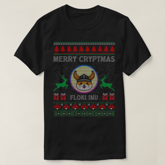 Ugly Sweater merry cryptmas floki Inu Crypto Coin (Design Front)