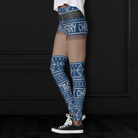 Ugly Sweater Navy Blue Short Skirt | Dark Skin