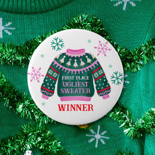 Ugly Sweater Party 1st Place Contest Winner 10 Cm Round Badge