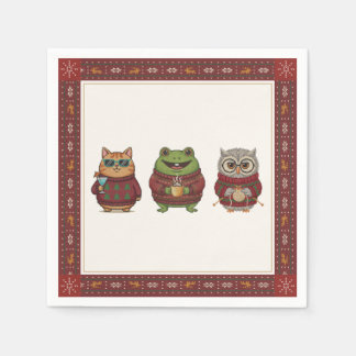 Ugly Sweater Party Characters Cocktail Napkins