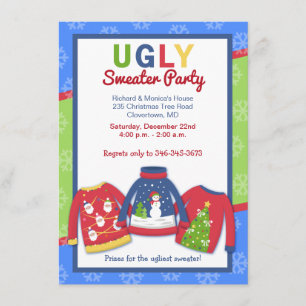 Ugly Sweater Party Customised Holiday Invitation