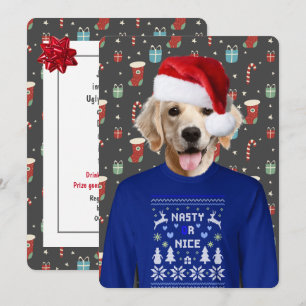 Ugly Sweater Party Golden Retriever Invitation