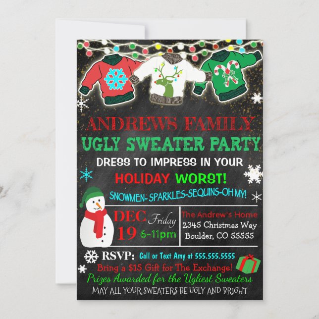 Ugly Sweater Party Invitation (Front)