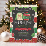 Ugly Sweater Party Invitation - Christmas Party<br><div class="desc">Ugly Sweater Christmas Party!! This invitation is the perfect way to invite guests to your Christmas Ugly Sweater themed holiday or birthday party. This is a fun, party invitation perfect for any age both boys and girls! Features 2 ugly sweaters with a chalkboard background and an ugly sweater pattern border....</div>