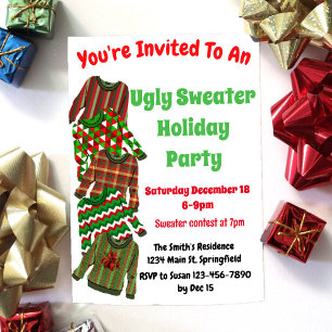 Ugly Sweater Party Invitation With Contest