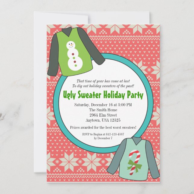Ugly Sweater Party invitations (Front)