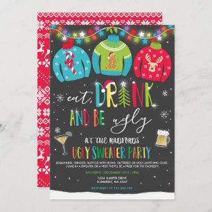 Ugly Sweater Party Invite Eat Drink And Be Ugly