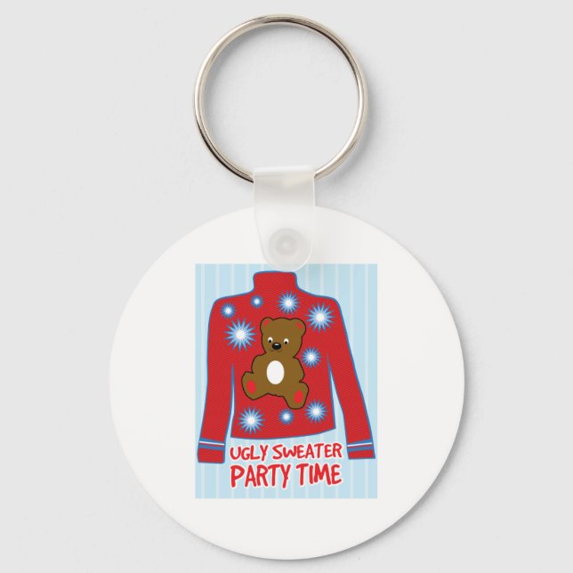 Ugly Sweater Party Key Ring (Front)