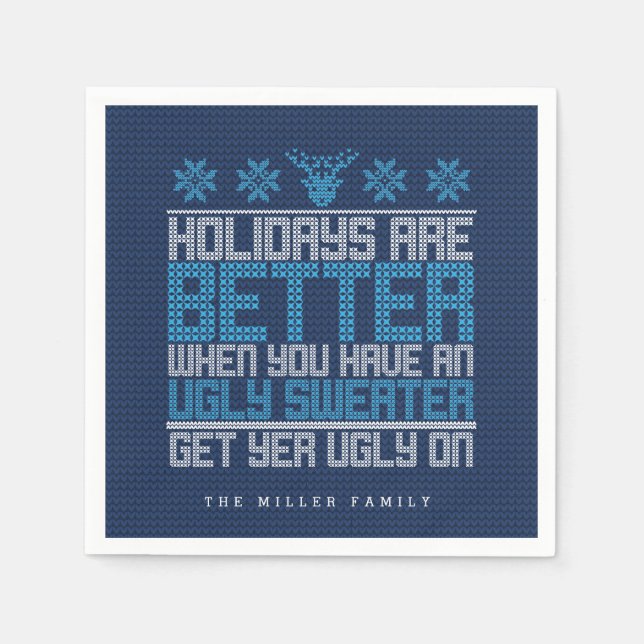 Ugly Sweater Party Napkin (Front)