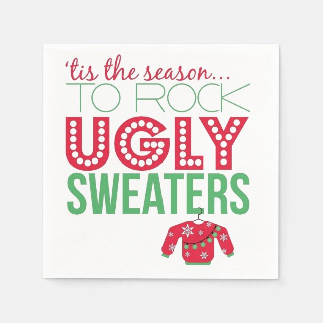 Ugly Sweater Party Paper Plates Napkin (Front)