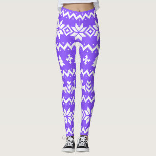 Ugly sweater pattern Christmas Leggings