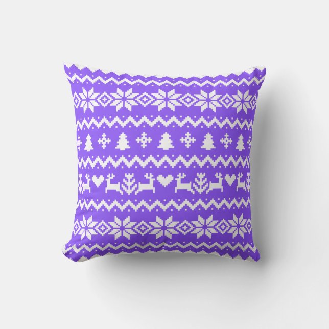 Ugly sweater pattern Christmas   Throw Pillow (Front)